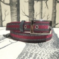 ceinture biothane bordeaux a paillettes grises framboise roulée