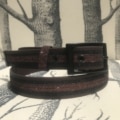 ceinture biothane chocolat a paillettes noires chocolat