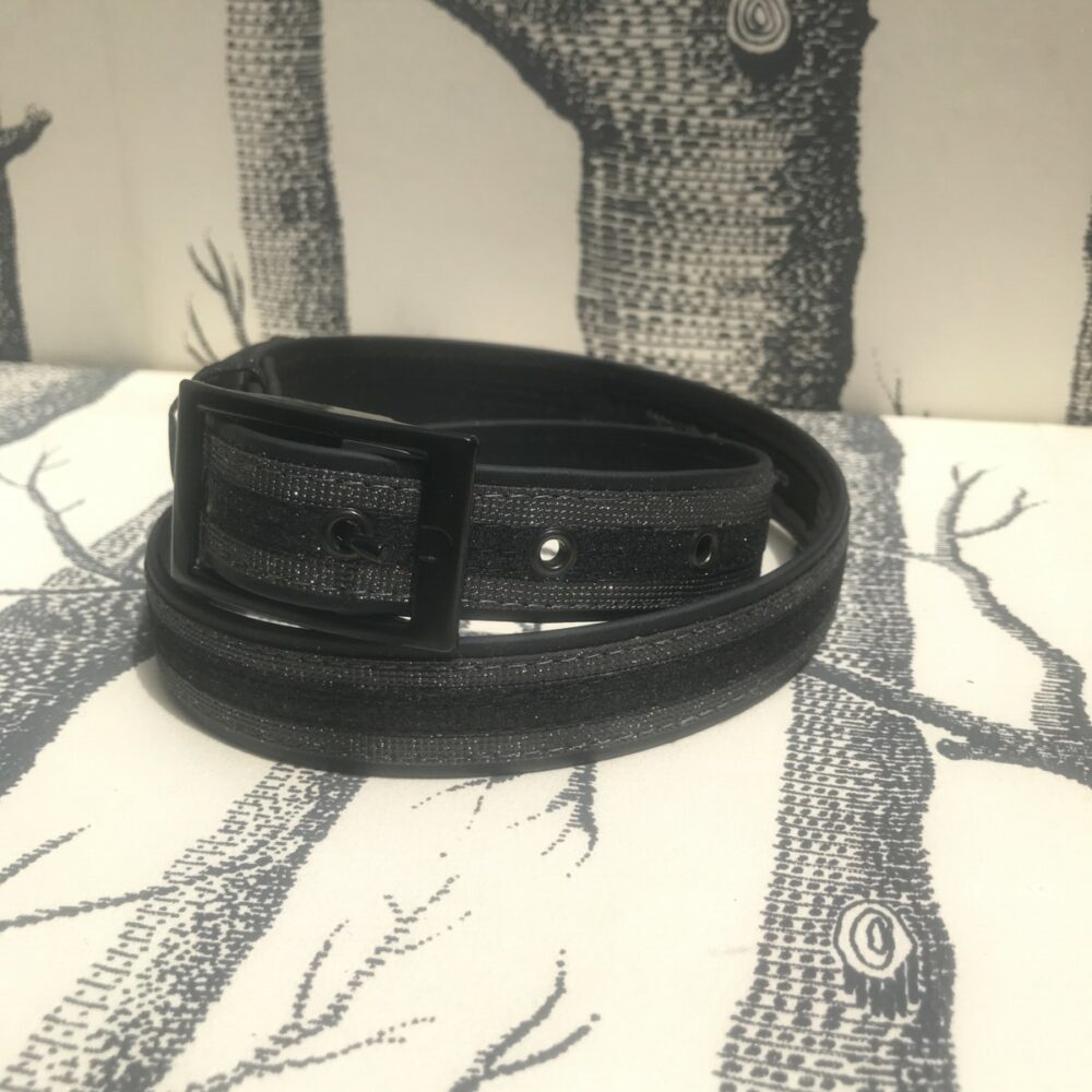 ceinture biothane noir-a paillettes swaro gris noires