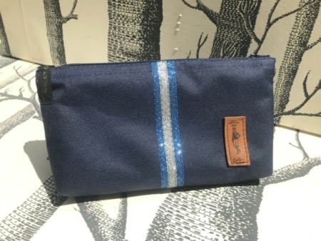 pochette de ceinture pour téléphone équitation bleu marine paillettes bleu vif grises