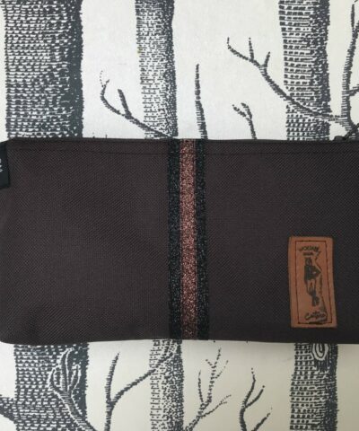 pochette de ceinture pour téléphone équitation marron paillettes noires chocolat