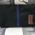 pochette de ceinture pour téléphone équitation noire paillettes noires bleu roi