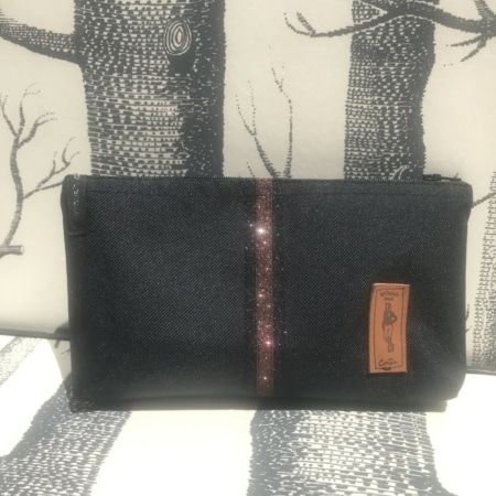 pochette de ceinture pour telephone equitation noire paillettes noires chocolat